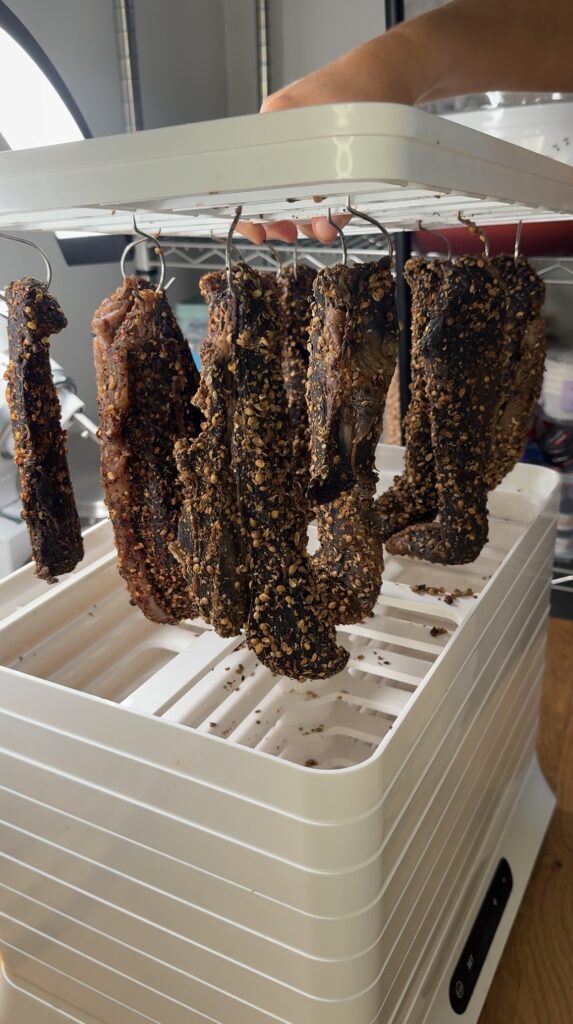 Homemade sliced biltong